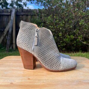 Rag & Bone Margot Perforated Leather Double Zip Ankle Boots Size 37.5 / US 7.5